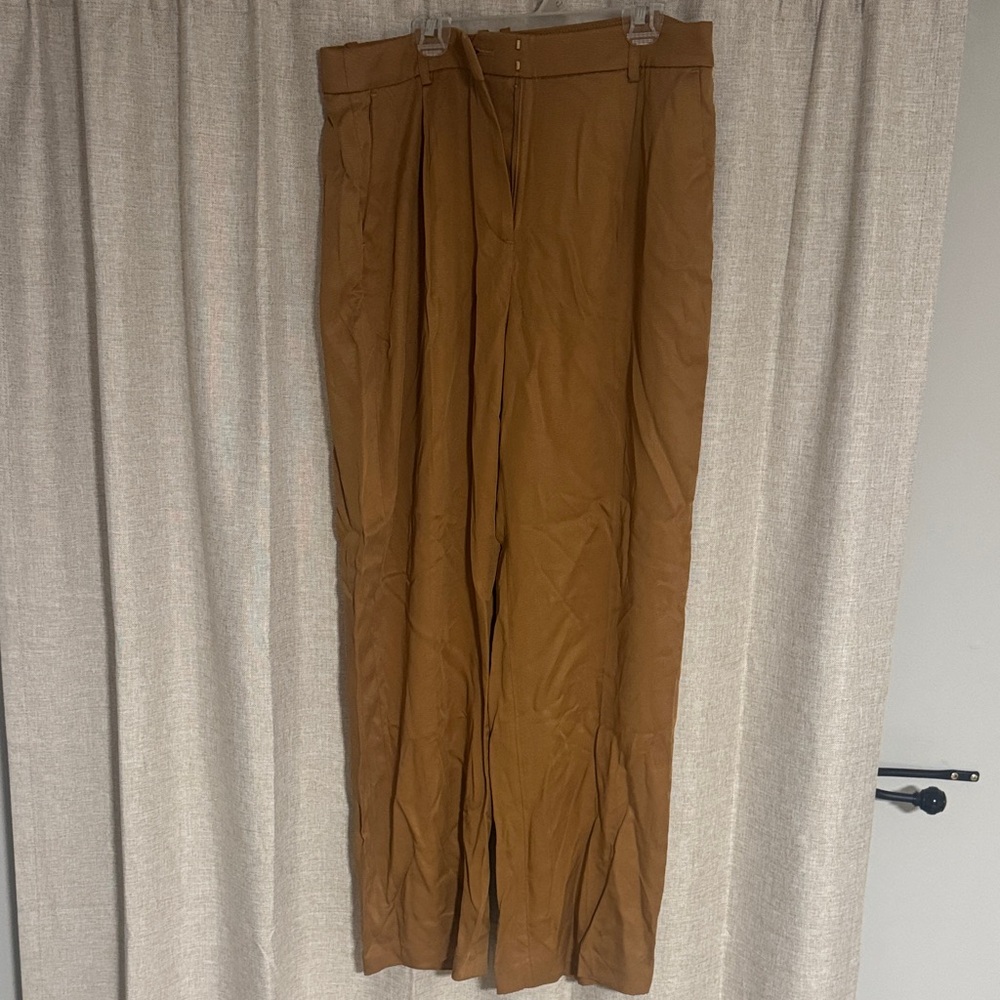 J. Crew Women's Mustard Straight Leg Flowy Dress Pants